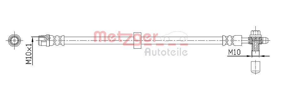Flexible de frein (Durite de frein) METZGER ref. 4116215